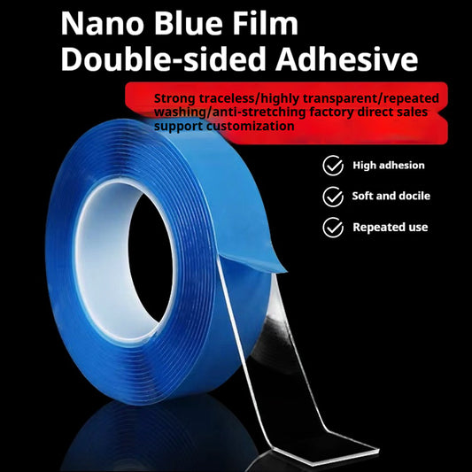 Universal nano blue film double-sided adhesive tape strong tape plug-in router wall tape fixer high viscosity transparent