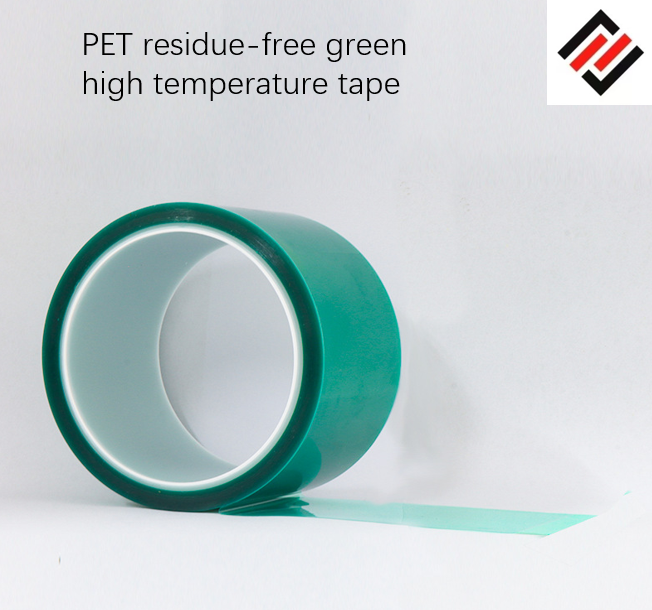 Specifications can be customized and free samples are available PET green high temperature tape without residual glue insulating tape for circuit board automotive painting and baking paint masking tape