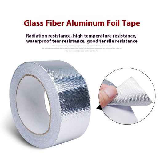 Thickened fiberglass aluminum foil tape Kitchen range hood pipe sealing waterproof high temperature resistant fiberglass aluminum foil tape manufacturer