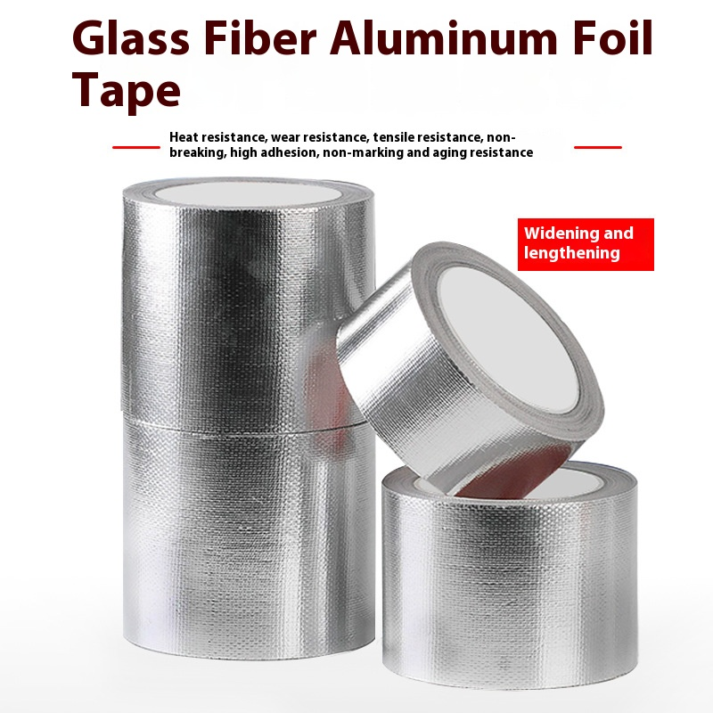 Thickened fiberglass aluminum foil tape Kitchen range hood pipe sealing waterproof high temperature resistant fiberglass aluminum foil tape manufacturer