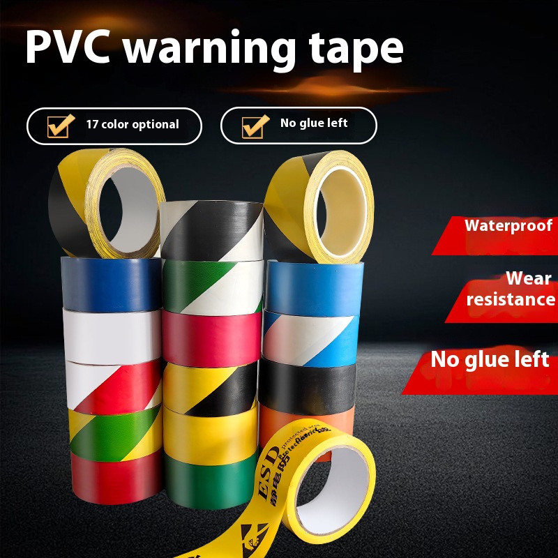 High Visibility Vinyl PVC Warning Tape Floor Marking Tape for Facility Warning Lane Marking