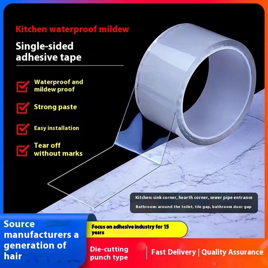 Hot selling waterproof and mildew proof acrylic single sided tape, waterproof nano tape for bathroom and kitchen