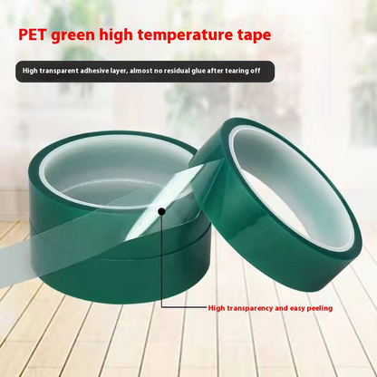 Specifications can be customized and free samples are available PET green high temperature tape without residual glue insulating tape for circuit board automotive painting and baking paint masking tape